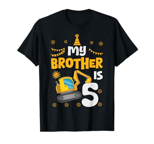 My Brother Is 5 5th Birthday Boy Bagger Construction T-Shirt My Brother Is 5 5th Birthday Boy Bagger Construction T-Shirt von 5th Five Digger Boy Brother Bday Brother Sister