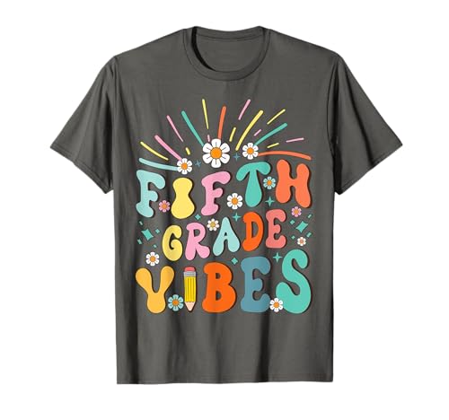 Retro Fifth Grade Vibes 5th Grader Mädchen Jungen Back to School T-Shirt Retro Fifth Grade Vibes 5th Grader Mädchen Jungen Back to School T-Shirt von 5th Grader Back To School Supplies & Retro Tee.