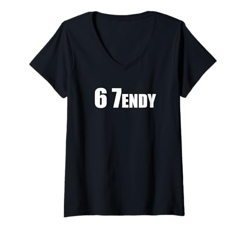 Damen 67 Six Seven Sendy 6 7endy Let's get Sendy 67 Meme Funny 6 7 T-Shirt mit V-Ausschnitt Damen 67 Six Seven Sendy 6 7endy Let's get Sendy 67 Meme Funny 6 7 T-Shirt mit V-Ausschnitt von 6 7 Sendy Trending Meme Saying for Men Women Kids
