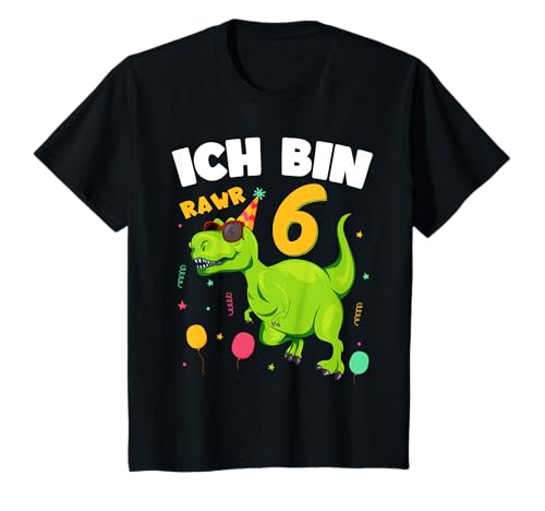 Dino 6. Geburtstag Ich bin 6 Jahre alt Dinosaurier Jungen T-Shirt Dino 6. Geburtstag Ich bin 6 Jahre alt Dinosaurier Jungen T-Shirt von 6 Geburtstagsshirt Junge Dinosaurier ich bin 6