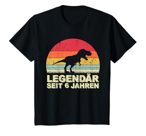 6 Jahre Geburtstag Dinosaurier T-Rex Jungen Dino Legendär T-Shirt von 6 Jahre Dino Geburtstag Junge Mädchen Geschenkidee