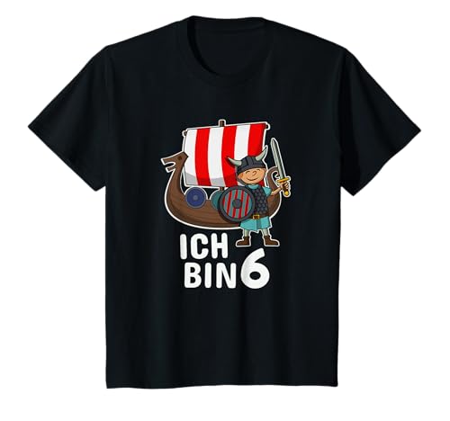Kinder 6. Geburtstag Junge Kindergeburtstag Wikinger T-Shirt von 6 Jahre Junge Geschenk Outfit