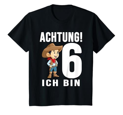 Kinder 6 Jahre altes Geburtstags Cowboy Kind, Western Party Geschen T-Shirt von 6 Jahre altes Geburtstags Cowboy Party Geschen