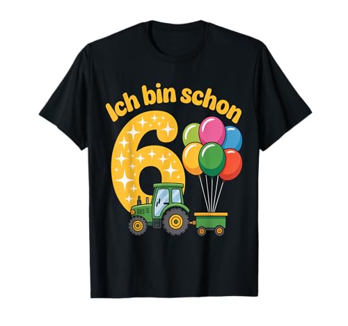 Kinder 6 Geburtstag Junge Traktor Outfit Ich Bin Schon 6 T-Shirt Kinder 6 Geburtstag Junge Traktor Outfit Ich Bin Schon 6 T-Shirt von 6 Year Tractors Birthday