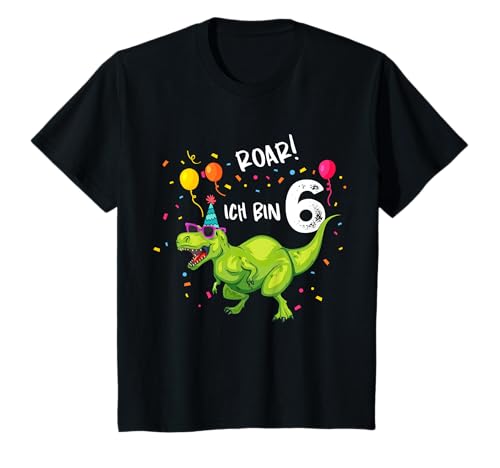 Geburtstag Junge 6 Dinosaurier Jungen Mädchen Dino T-Shirt von 6 jahre Geburtstag Dinosaurier Shirt