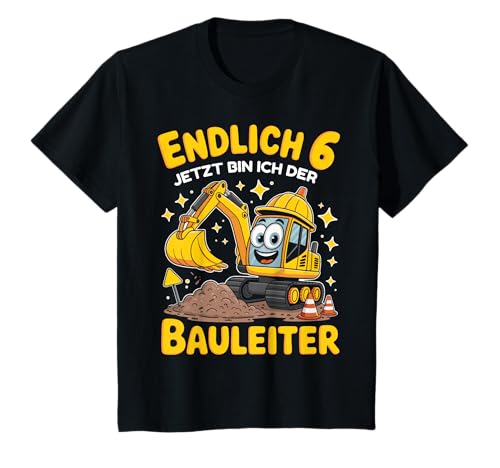 Kinder 6. Geburtstag Junge Geschenk Bagger Bauarbeiter 6 Jahr Deko T-Shirt Kinder 6. Geburtstag Junge Geschenk Bagger Bauarbeiter 6 Jahr Deko T-Shirt von 6. Geburtstag Geschenk Junge Geschenkidee