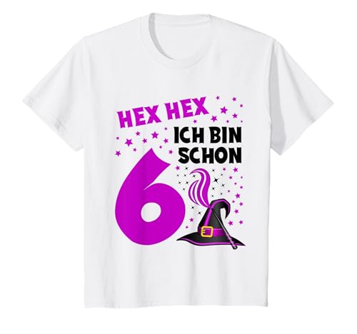 Kinder Hex Hex ich bin schon 6 - Prinzessin Hexe Tochter Mädchen T-Shirt Kinder Hex Hex ich bin schon 6 - Prinzessin Hexe Tochter Mädchen T-Shirt von 6. Geburtstag Königstochter 6 Jahre 6. Jubiläum