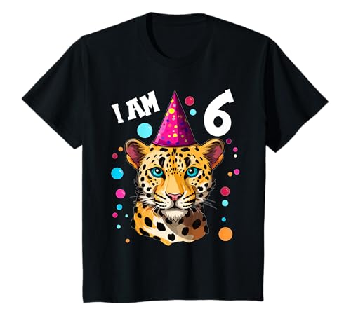 6 Jahre alt Junge Mädchen Leoparde Leopard 6. Geburtstag T-Shirt von 6. Geburtstag Leopard Junge Mädchen Leoparde Shop