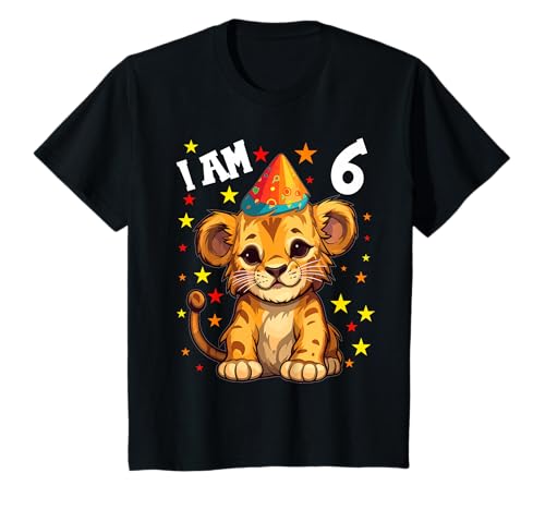 6 Jahre alt Junge Mädchen Löwen Baby Löwe 6. Geburtstag T-Shirt von 6. Geburtstag Löwe Junge Mädchen Löwen Shop