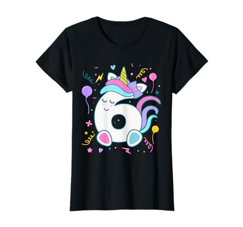 6. Geburtstag Einhorn Zahl Mädchen Geburtstag T-Shirt von 6. Geburtstag Mädchen Geschenke