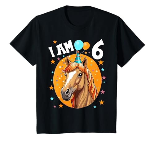 6 Jahre alt Junge Mädchen Pferde Pferd 6. Geburtstag T-Shirt 6 Jahre alt Junge Mädchen Pferde Pferd 6. Geburtstag T-Shirt von 6. Geburtstag Pferd Junge Mädchen Pferde Shop