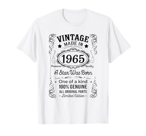 Vintage 60 Geburtstag Dekorationen Männer 60 Jahre 1965 60. Geburtstag T-Shirt Vintage 60 Geburtstag Dekorationen Männer 60 Jahre 1965 60. Geburtstag T-Shirt von 60 Birthday 60yr 1965 60th Birthday Apparel