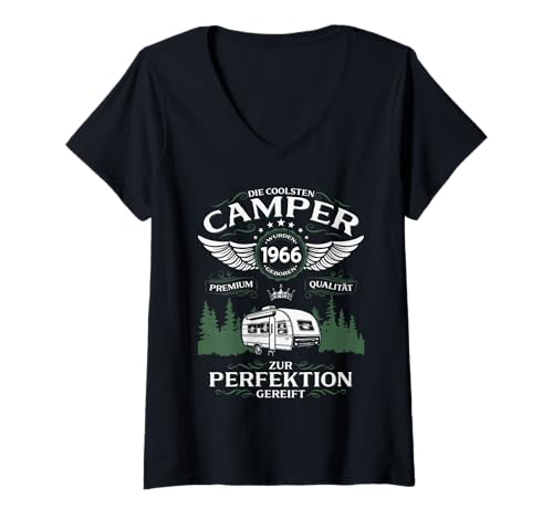 Damen 60. Geburtstag Mann Geschenk Camper Camping 1966 Lustiges T-Shirt mit V-Ausschnitt Damen 60. Geburtstag Mann Geschenk Camper Camping 1966 Lustiges T-Shirt mit V-Ausschnitt von 60 Jahre Camper Sprüche Geschenk Camping Lustig