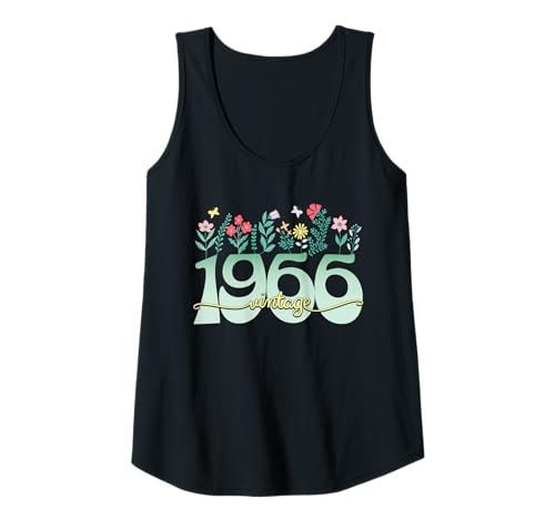 Damen Vintage 60 Jahre Jahrgang 1966 Blumen Geburtstag Frauen Tank Top von 60 Jahre Frau Geburtstag Jahrgang 1966 Ideen