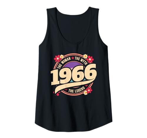 Damen Vintage 60 Jahre Jahrgang 1966 Legende Geburtstag Frauen Tank Top von 60 Jahre Frau Geburtstag Jahrgang 1966 Ideen