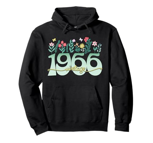 Vintage 60 Jahre Jahrgang 1966 Blumen Geburtstag Frauen Pullover Hoodie von 60 Jahre Frau Geburtstag Jahrgang 1966 Ideen