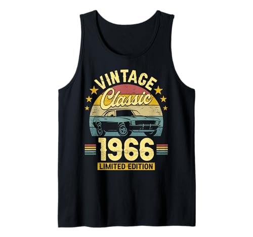 Vintage 60 Jahre Jahrgang 1966 Auto Geburtstag Männer Tank Top von 60 Jahre Mann Geburtstag Jahrgang 1966 Ideen