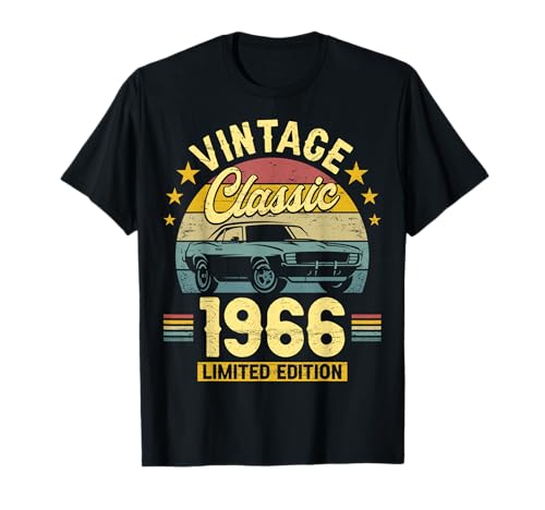 Vintage 60 Jahre Jahrgang 1966 Auto Geburtstag Männer T-Shirt von 60 Jahre Mann Geburtstag Jahrgang 1966 Ideen