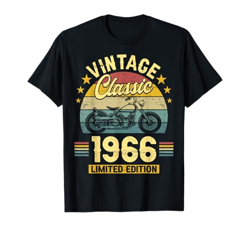 Vintage 60 Jahre Jahrgang 1966 Biker Geburtstag Männer T-Shirt von 60 Jahre Mann Geburtstag Jahrgang 1966 Ideen