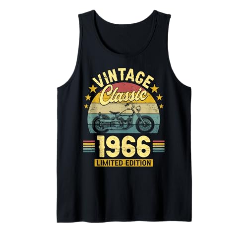 Vintage 60 Jahre Jahrgang 1966 Biker Geburtstag Männer Tank Top von 60 Jahre Mann Geburtstag Jahrgang 1966 Ideen