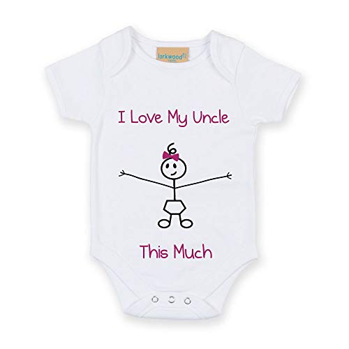 60 Second Makeover Limited Baby-Strampler mit Aufschrift "I Love My Uncle This Much Girls", Weiß, weiß, 6 Monate von 60 Second Makeover Limited