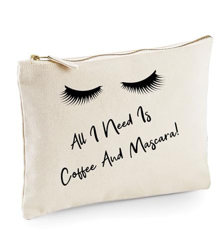 60 Second Makeover Limited Lashes All I Need Is Coffee And Mascara Makeup Bag Funny Make Up Bag von 60 Second Makeover Limited