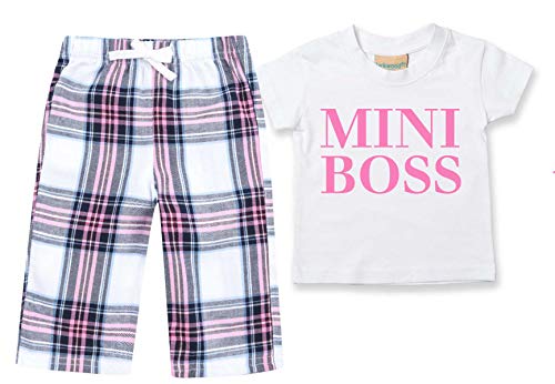 Mini Boss Schlafanzug Kinder Tartan Hose Pyjama Set Family Matching Twinning Sister, rose, 2-3 Jahre von 60 Second Makeover