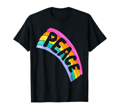 Friedenszeichen Liebe 60er 70er Jahre Shirts 70er Jahre Outfits für Frauen T-Shirt von 60 s 70 s Shirts 70s Outfits For Women