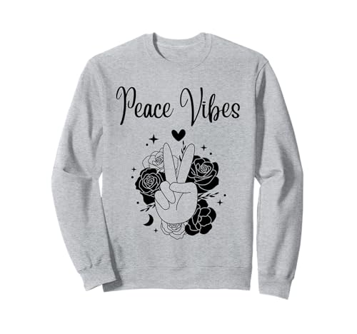 Peace Sign Vibes Love 60er 70er Jahre Shirts 70er Jahre Outfits für Frauen Sweatshirt von 60 s 70 s Shirts 70s Outfits For Women