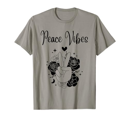 Peace Sign Vibes Love 60er 70er Jahre Shirts 70er Jahre Outfits für Frauen T-Shirt von 60 s 70 s Shirts 70s Outfits For Women