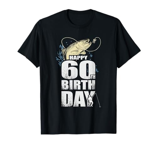 60 Geburtstag Angler Angeln Männer 60er 60 Jahre T-Shirt von 60. Geburtstag Angler Fischer Geschenke
