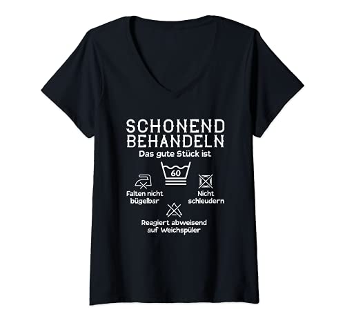 Damen Schonend behandeln das gute Stück ist Sechzig 60. Geburtstag T-Shirt mit V-Ausschnitt von 60. Geburtstag Kollektion