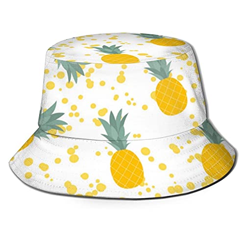 600 Fischerhut Hawaii Ananas Sommerhut Weich Bucket Hüte Persönlichkeit Outdoor Hut Für Reisen Mädchen Angeln von 600