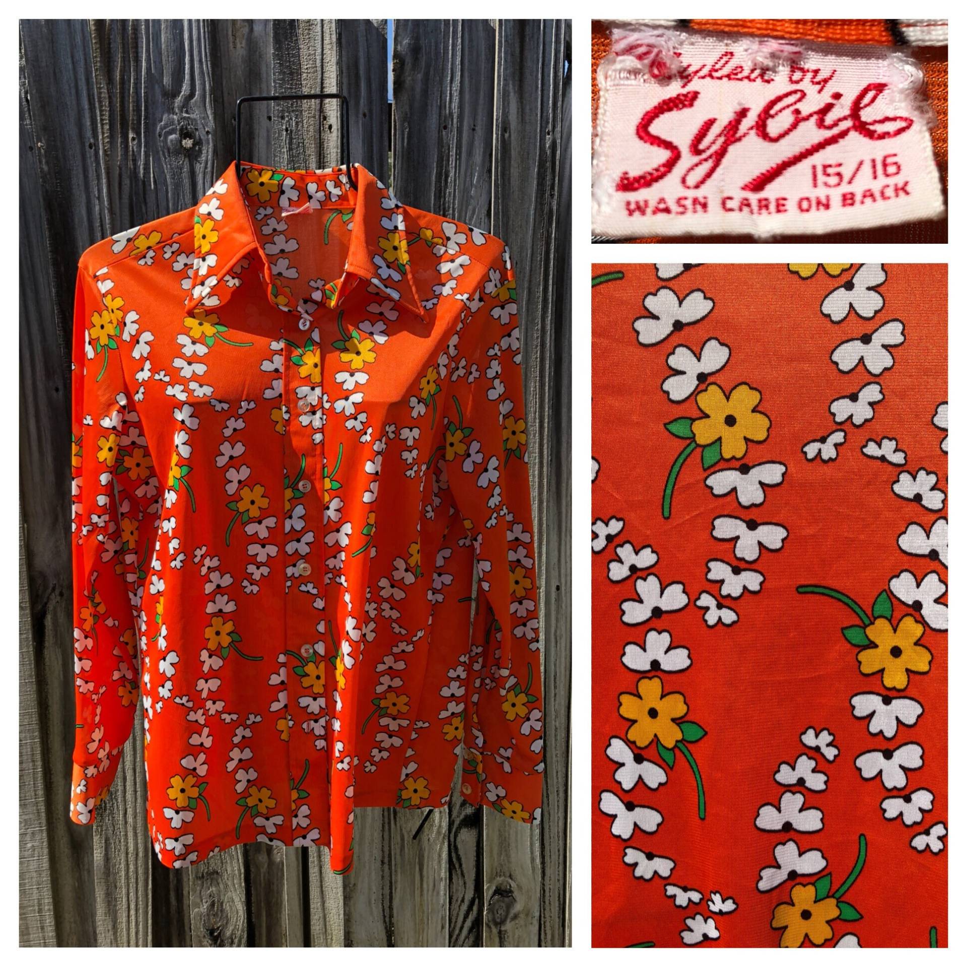 Vintage Retro 1970Er Jahre "styled By Sybil' Blumen Print Bluse Vintage Retro 1970Er Jahre "styled By Sybil' Blumen Print Bluse von 60WattVintage