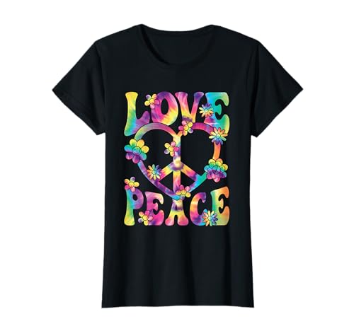 60er 70er Hippie Love Peace Groovy Party Outfit Retro Damen T-Shirt von BALARI