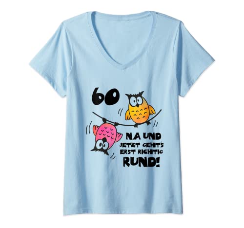 Damen Lustige 60 Jahre Deko Geschenkkiste 60 Geburtstag Frau T-Shirt mit V-Ausschnitt von 60er Geburtstag Deko & Geburtstagsgeschenke Frauen