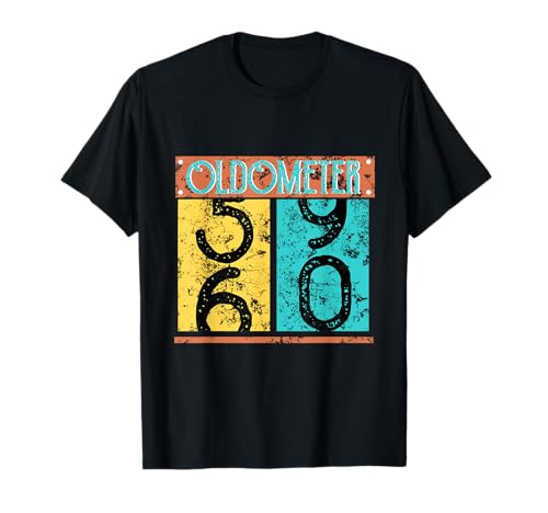 60. Geburtstag Geschenke für Männer Oldometer 59 bis 60 Retro Stil T-Shirt von 60th Birthday Gifts for Men