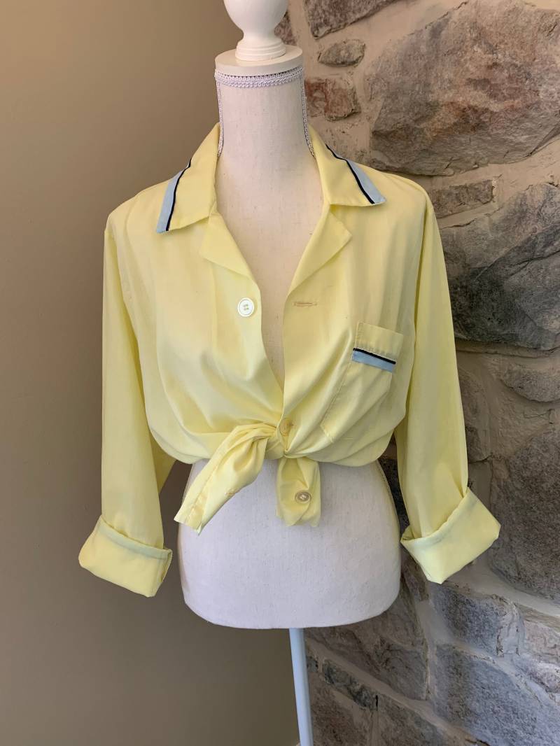 1980Er Vintage Damen Button Up Top | Pyjama Top von 630VintageCo