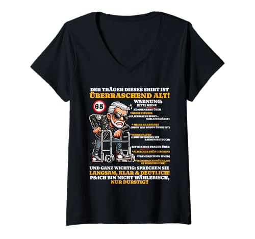 Damen Geburtstag 65 Jahre Überraschend alt Männer Sarkasmus lustig T-Shirt mit V-Ausschnitt Damen Geburtstag 65 Jahre Überraschend alt Männer Sarkasmus lustig T-Shirt mit V-Ausschnitt von 65 Geburtstag Lustiges Geburtstagsgeschenk Mann