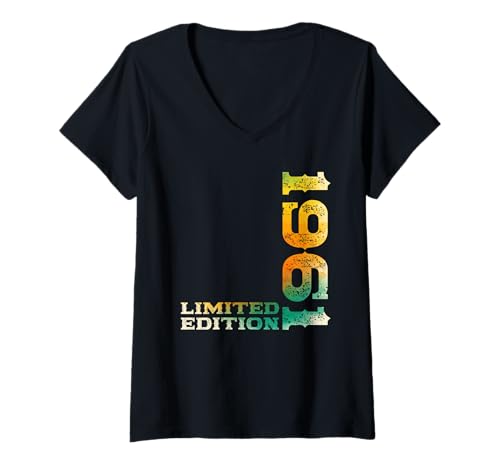 Damen 65. Geburtstag Mann Frau 65 Jahre Vintage 1961 Deko Lustig T-Shirt mit V-Ausschnitt von 65 Jahre Mann Frau Damen Herren Geburtstag