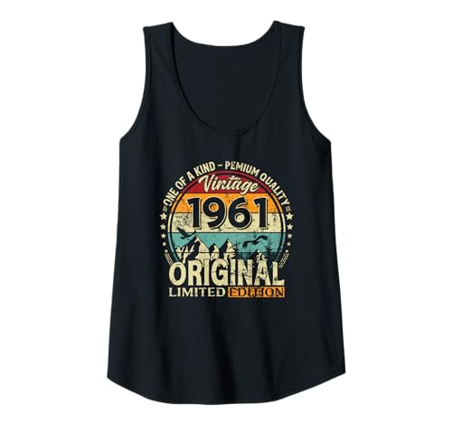 Damen 65. Geburtstag Mann Frau 65 Jahre Vintage 1961 Deko Lustig Tank Top von 65 Jahre Mann Frau Damen Herren Geburtstag