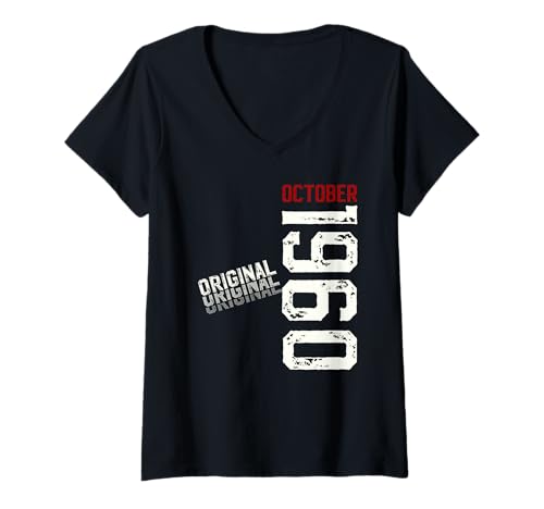 Damen 65. Geburtstag Mann Geschenk Original Oktober 1960 T-Shirt mit V-Ausschnitt Damen 65. Geburtstag Mann Geschenk Original Oktober 1960 T-Shirt mit V-Ausschnitt von 65. Geburtstag Geschenk Original Oktober 1960