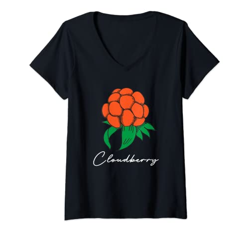 Damen Cloudberry Hjortron Moltebeeren Schweden´s Gold T-Shirt mit V-Ausschnitt Damen Cloudberry Hjortron Moltebeeren Schweden´s Gold T-Shirt mit V-Ausschnitt von 66 Latitude North