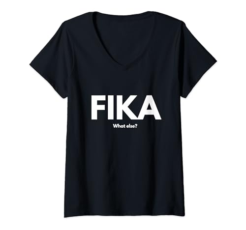 Damen Fika What else? T-Shirt mit V-Ausschnitt Damen Fika What else? T-Shirt mit V-Ausschnitt von 66 Latitude North