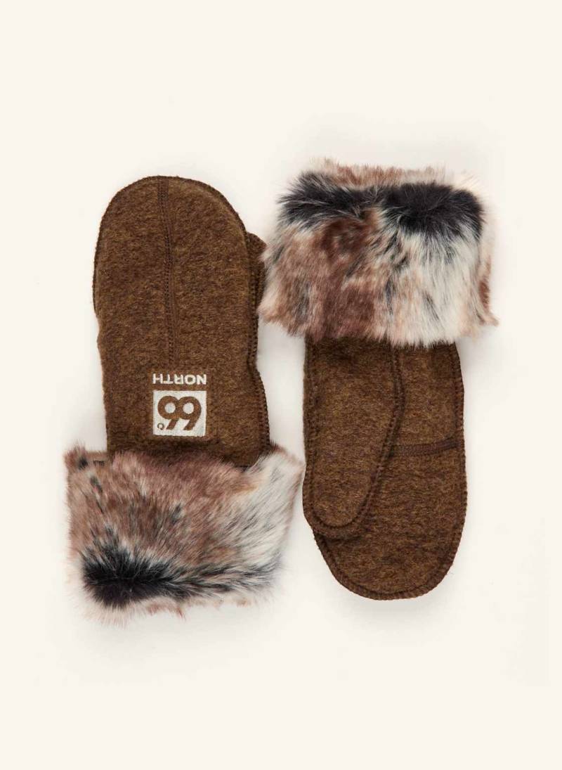 66°North Multisport-Handschuhe Kaldi Arctic Mittens Mit Kunstpelz braun von 66°NORTH