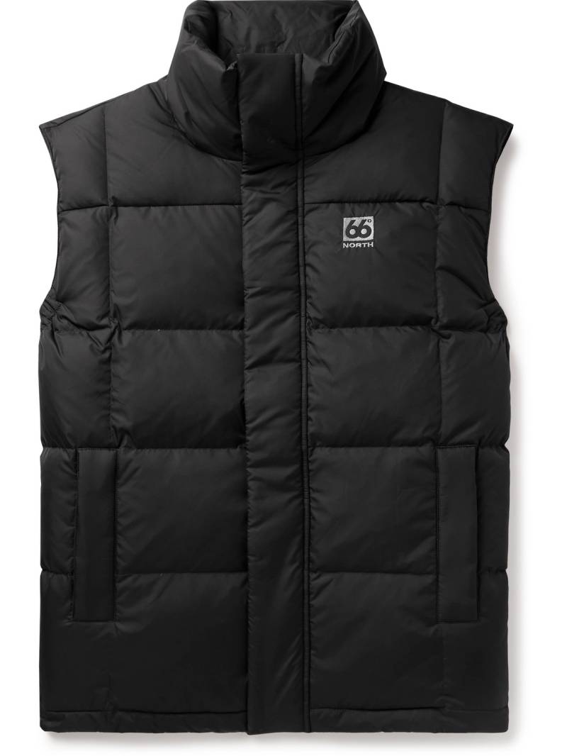 66 NORTH - Dyngja Logo-Embroidered Quilted Recycled-Shell Down Gilet - Men - Black - XL von 66 NORTH