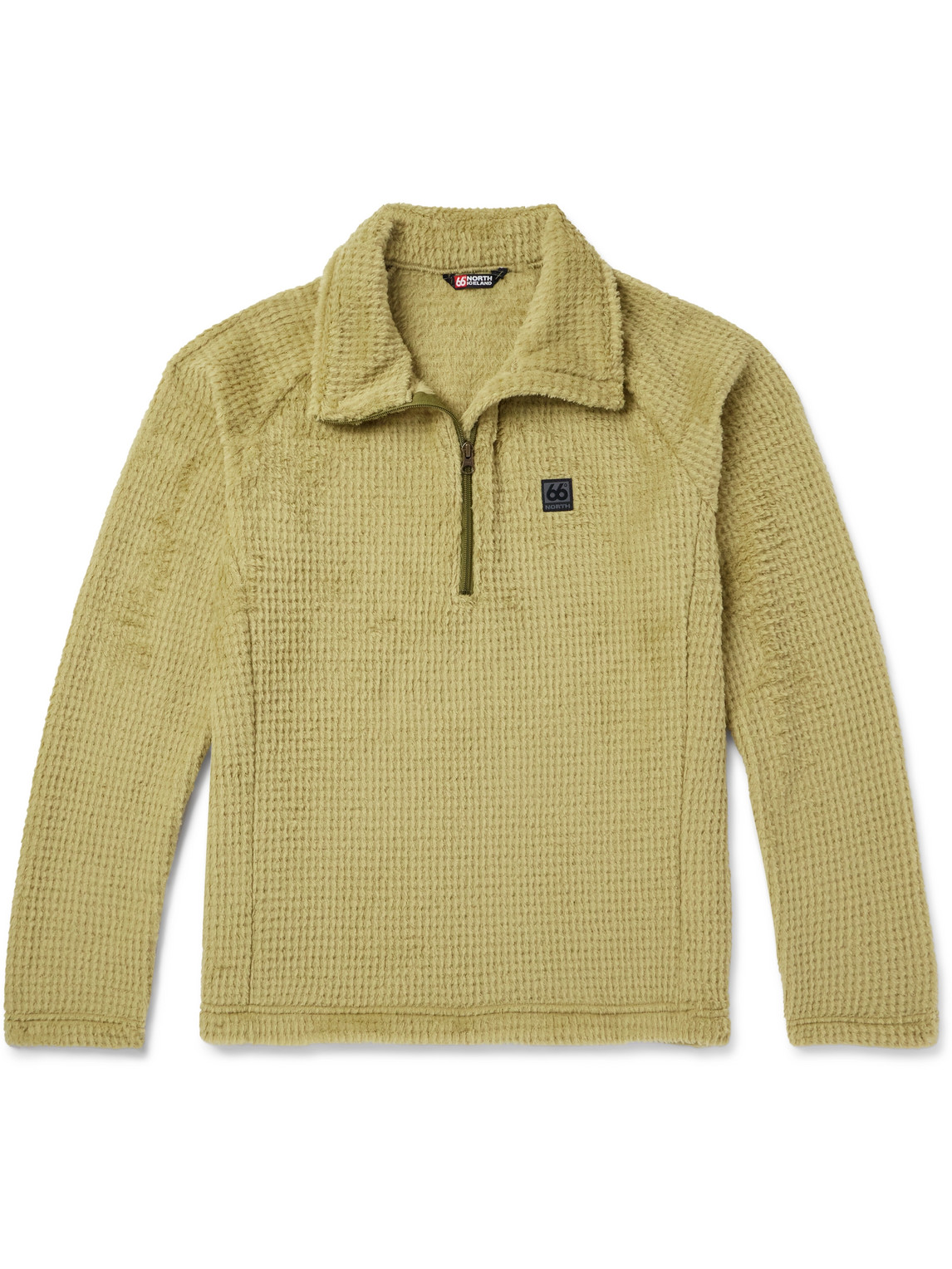 66 North - Hrannar Logo-Appliquéd Waffle-Knit Polartec® Alpha® Half-Zip Sweatshirt - Men - Green - S von 66 North