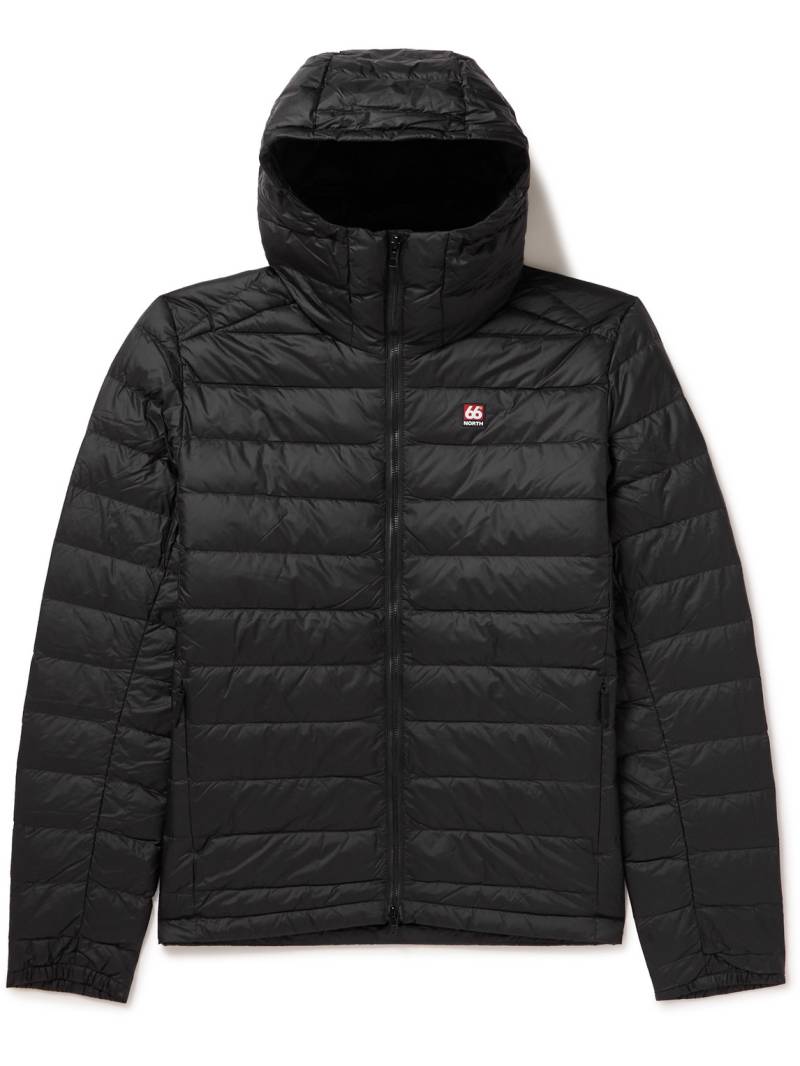 66 North - Keilir Slim-Fit Logo-Appliquéd Quilted Shell Hooded Down Jacket - Men - Black - M von 66 North