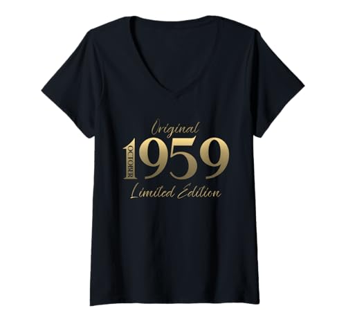 Damen 66. Geburtstag Mann Geschenk Original Oktober 1959 T-Shirt mit V-Ausschnitt Damen 66. Geburtstag Mann Geschenk Original Oktober 1959 T-Shirt mit V-Ausschnitt von 66. Geburtstag Geschenk Original Oktober 1959