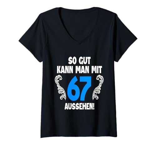 Damen 67 Jahre Tshirt Männer Jahrgang 1955 Geboren 67. Geburtstag T-Shirt mit V-Ausschnitt Damen 67 Jahre Tshirt Männer Jahrgang 1955 Geboren 67. Geburtstag T-Shirt mit V-Ausschnitt von 67 Geburtstagsgeschenk 1955 Geboren Deko Geschenk